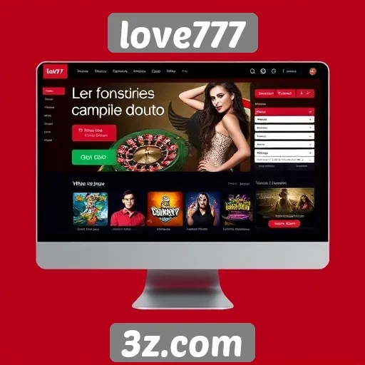 Análise da interface do site love777